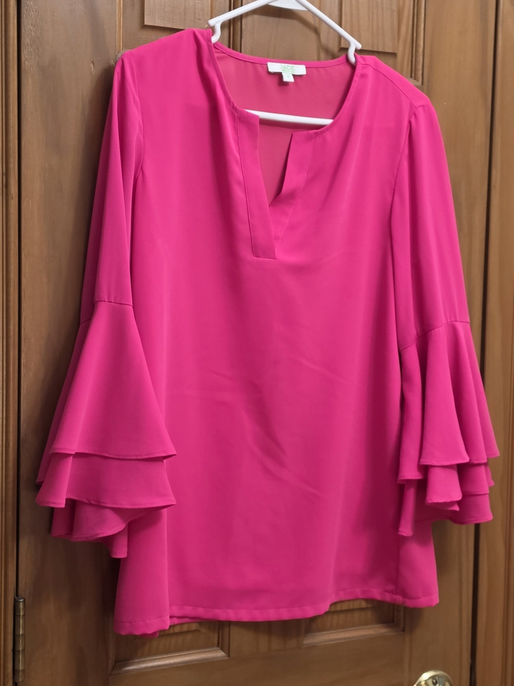 Jade Hot Pink Ruffle Sleeve Tunic Top